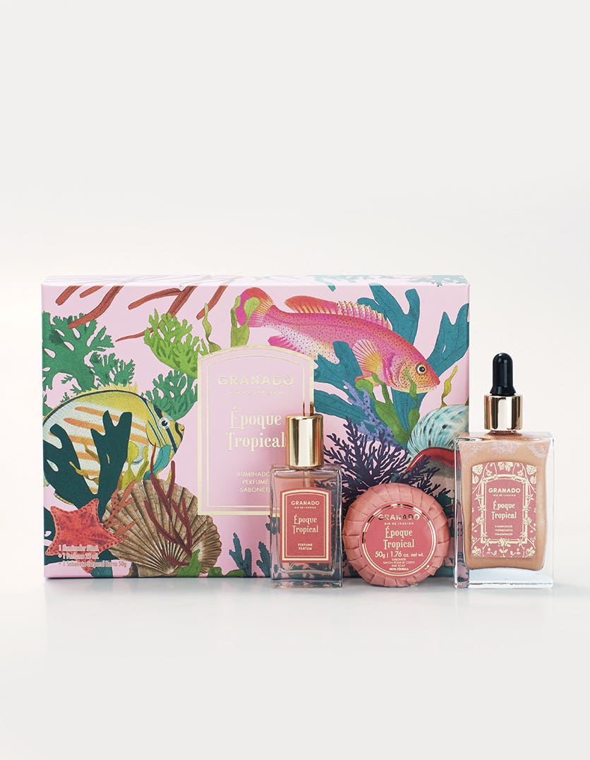 Kit Iluminador + Perfume + Sabonete em Barra Époque Tropical