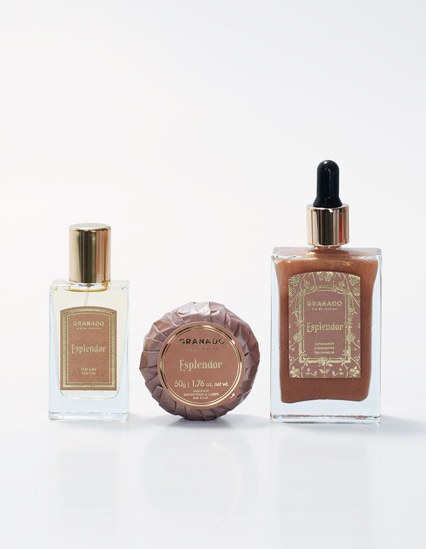 Kit Iluminador + Perfume + Sabonete em Barra Esplendor