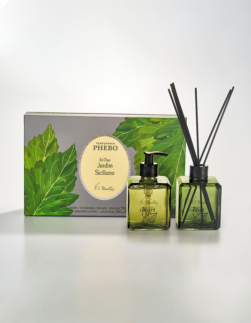 Kit Difusor de Ambientes 250ml + Sabonete Líquido Phebo Jardim Siciliano 240ml